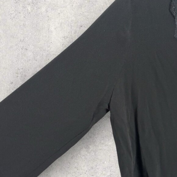 Sezane 100% Silk Lace Trim Cassandra Blouse Black Size 38 French US 6 Minimalist - Picture 12 of 16